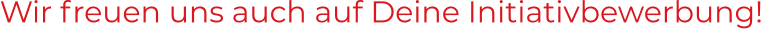 Wir freuen uns auch auf Deine Initiativbewerbung!